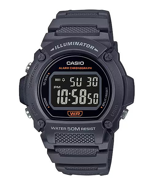 Casio Watch Chronograph Digital Black W-219H-8BV