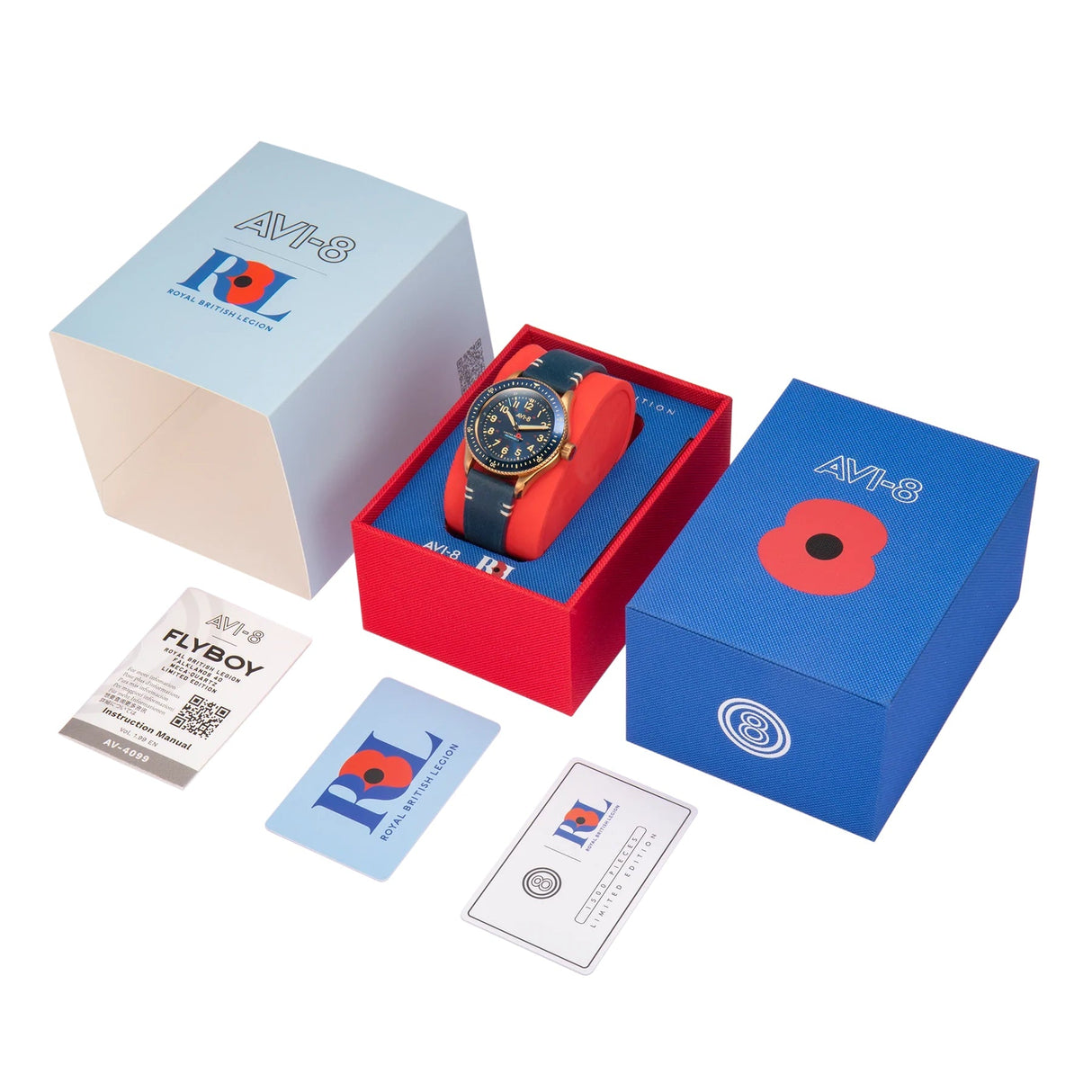 Analogue Watch - AVI-8 Flyboy Royal British Legion Falklands Blue Watch AV-4099-RBL04