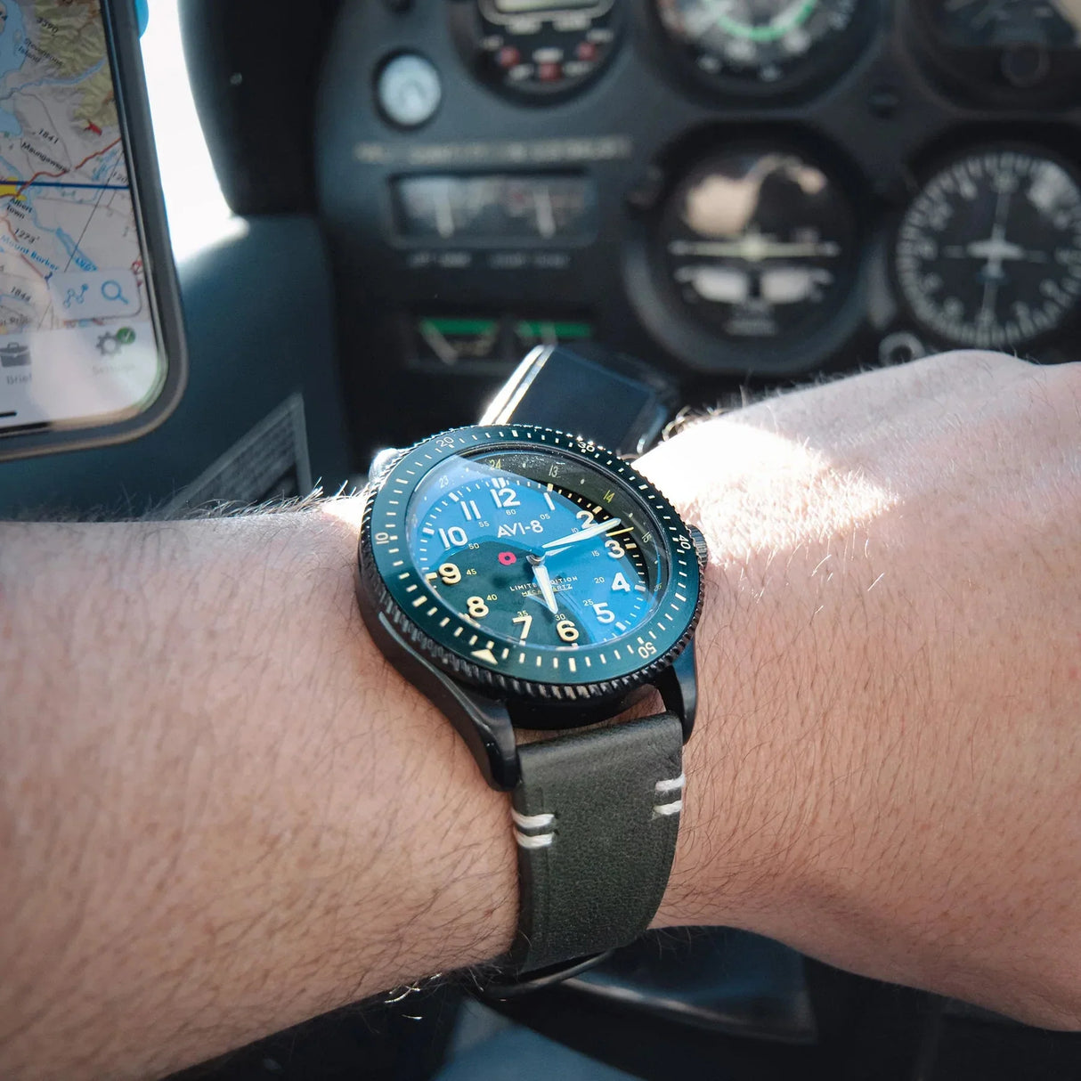 Analogue Watch - AVI-8 Flyboy Royal British Legion Falklands Green Watch AV-4099-RBL06