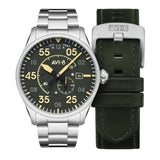Analogue Watch - AVI-8 Olive Green Spitfire Automatic Watch AV-4073-22