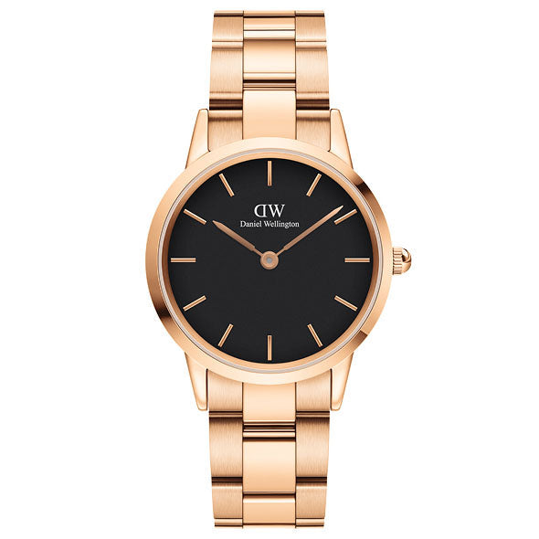Analogue Watch - Daniel Wellington Ladies Rose Gold Iconinc Link Watch DW00100212