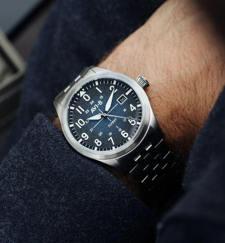 Automatic Watch - AVI-8 Men's Blue Flyboy Automatic Watch AV-4075-22