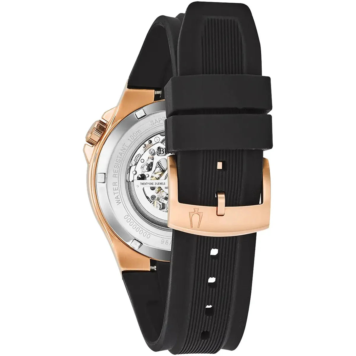 Automatic Watch - Bulova Maquina Auto Men's Rose Gold Watch 98A177