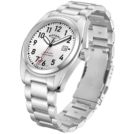 Automatic Watch - Rotary Commando Pilot Auto Men's Silver Watch GB05470/22