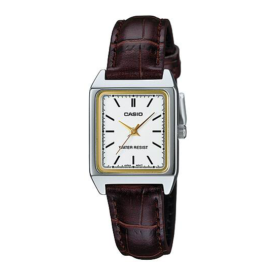 Casio Slim Dress 22mm Ladies Brown Leather