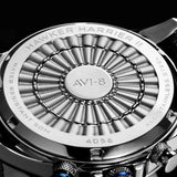 Chronograph Watch - AVI-8 Admiral Blue Steel Hawker Harrier Chronograph Watch AV-4056-01