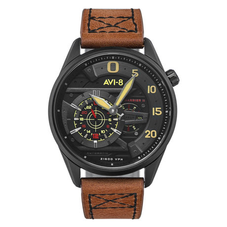 Chronograph Watch - AVI-8 Black Insignia Yellow Hawker Harrier II Chronograph Watch AV-4070-04