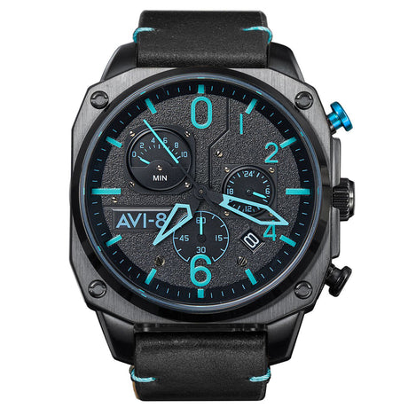 Chronograph Watch - AVI-8 Blue Diamond Hawker Hunter Chronograph Watch AV-4052-05