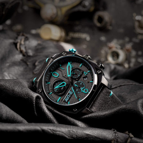 Chronograph Watch - AVI-8 Blue Diamond Hawker Hunter Chronograph Watch AV-4052-05