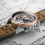 Chronograph Watch - AVI-8 Burnt Gold Brown Hawker Harrier Chronograph Watch AV-4065-02