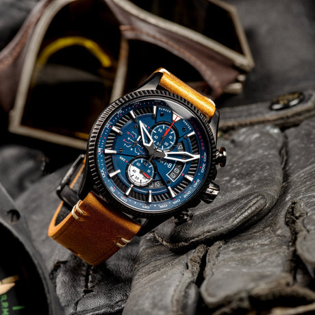 Chronograph Watch - AVI-8 Carbon Navy Hawker Hunter Chronograph Watch AV-4064-01