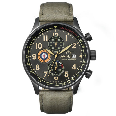 Chronograph Watch - AVI-8 Dark Earth Hawker Hurricane Chronograph Watch AV-4011-0E