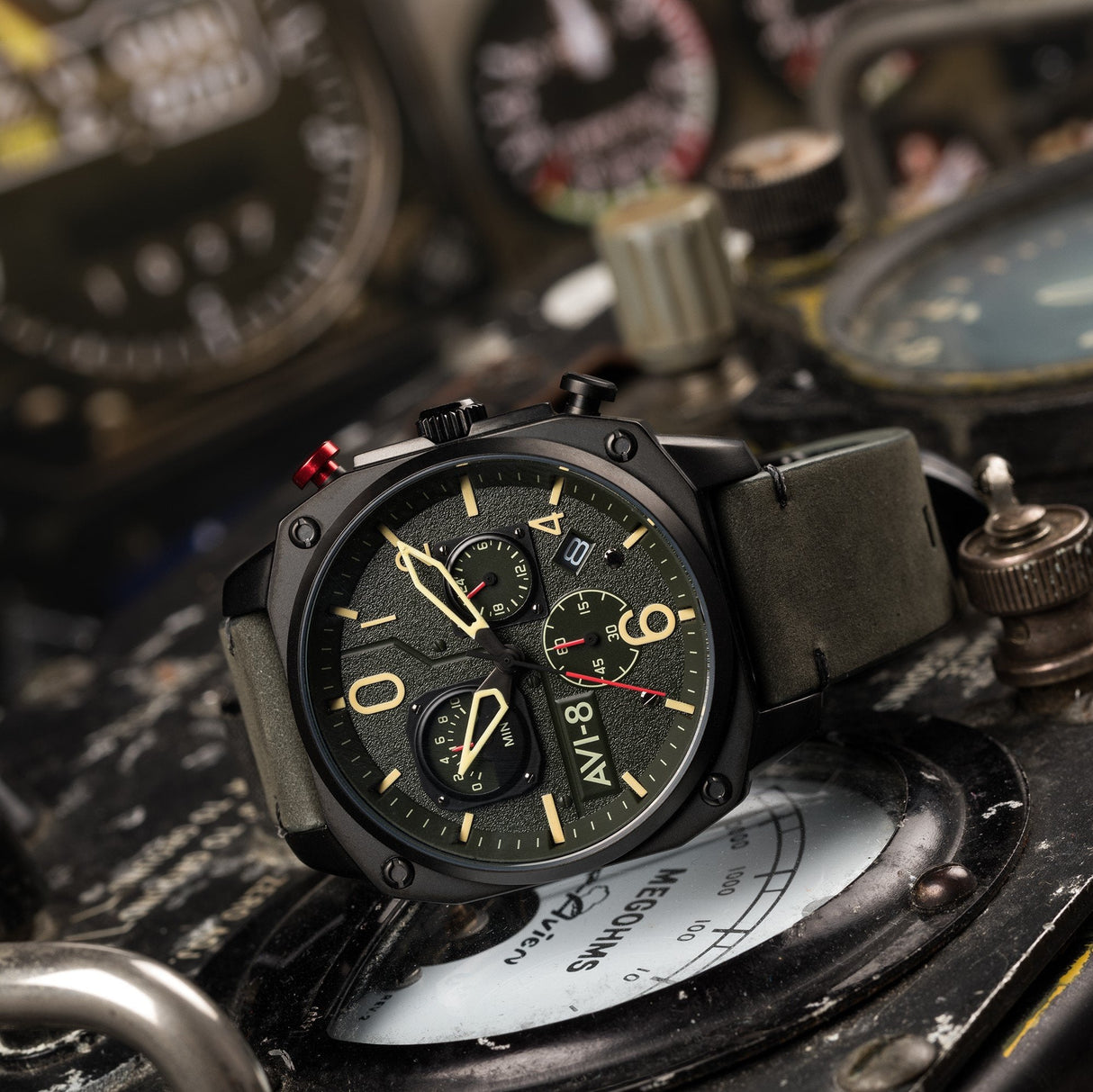 Chronograph Watch - AVI-8 Deep Green Black Hawker HunterChronograph Watch AV-4052-08