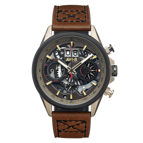 Chronograph Watch - AVI-8 Desert Brown Hawker Harrier II Chronograph Watch AV-4065-06