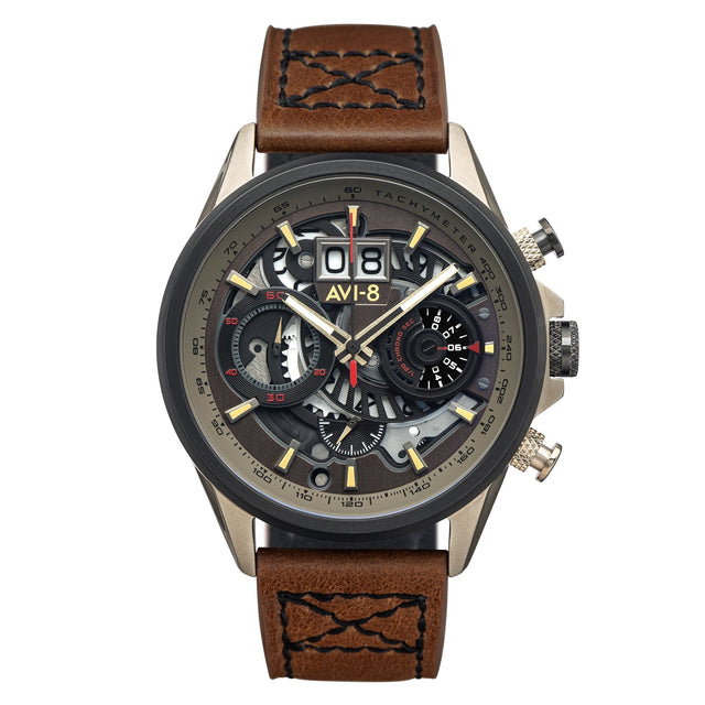 Chronograph Watch - AVI-8 Desert Brown Hawker Harrier II Chronograph Watch AV-4065-06