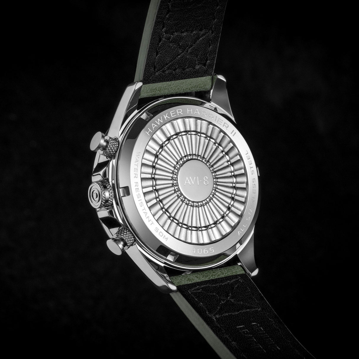 Chronograph Watch - AVI-8 Ivory Steel Hawker Harrier Chronograph Watch AV-4065-01