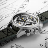 Chronograph Watch - AVI-8 Ivory Steel Hawker Harrier Chronograph Watch AV-4065-01
