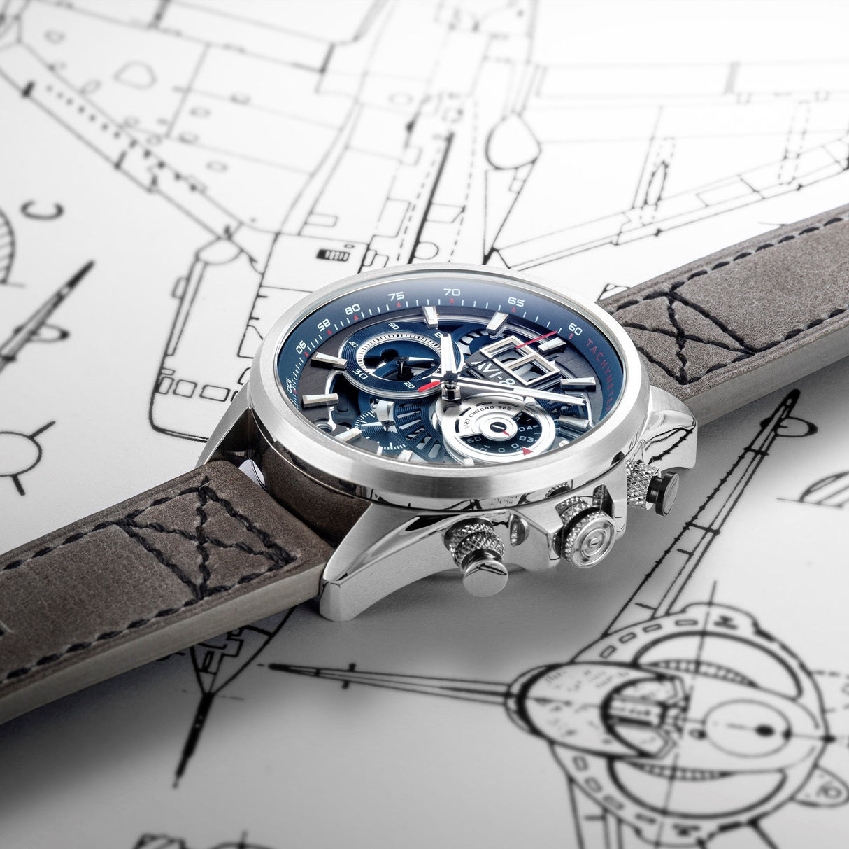 Chronograph Watch - AVI-8 Marine Grey Hawker Harrier II Chronograph Watch AV-4065-04