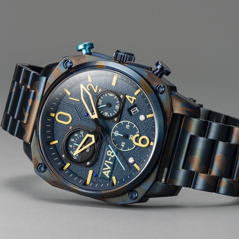 Chronograph Watch - AVI-8 Men's Air Camo Hawker Hunter Watch AV-4052-33