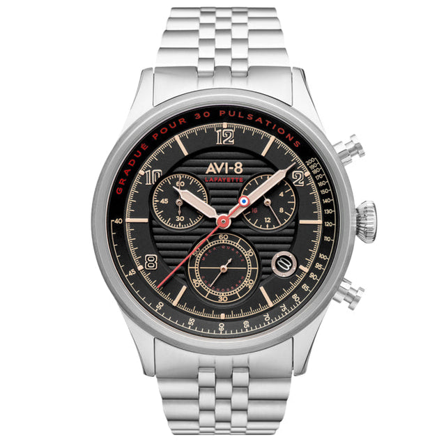 Chronograph Watch - AVI-8 Men's Black Flyboy Chronograph Watch AV-4076-33