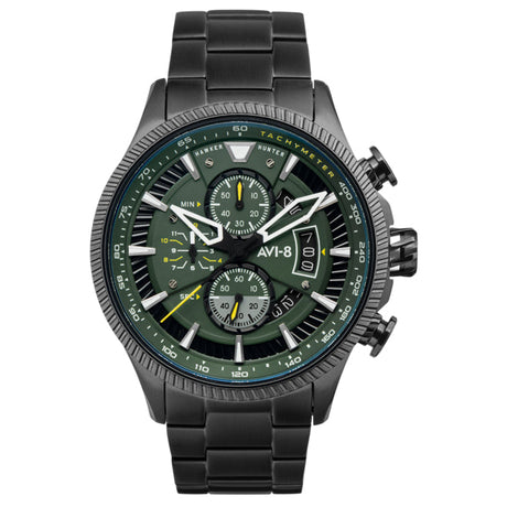 Chronograph Watch - AVI-8 Men's Black Hawker Hunter Chronograph Watch AV-4064-11