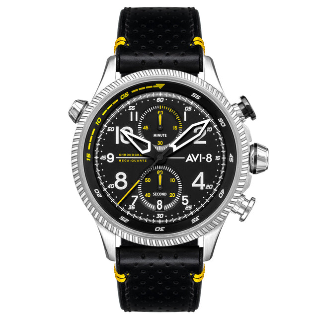 Chronograph Watch - AVI-8 Men's Black Hawker Hunter Chronograph Watch AV-4080-01