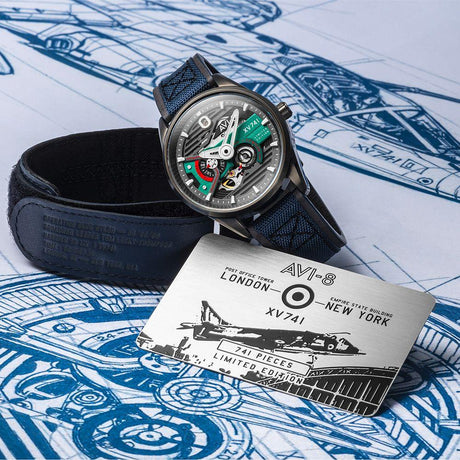 Chronograph Watch - AVI-8 Men's Blue Hawker Harrier Automatic Watch AV-4074-XV741