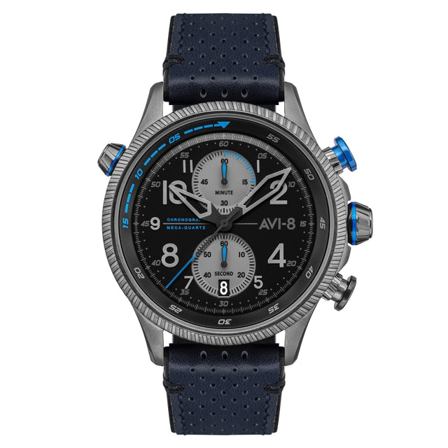 Chronograph Watch - AVI-8 Men's Blue Hawker Hunter Chronograph Watch AV-4080-02
