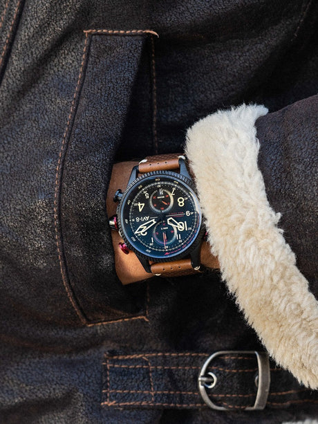 Chronograph Watch - AVI-8 Men's Brown Hawker Hunter Chronograph Watch AV-4080-04