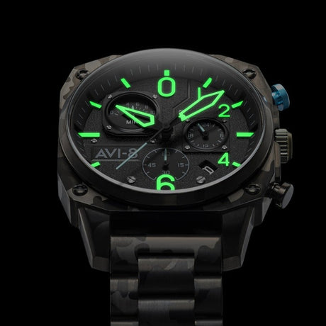 Chronograph Watch - AVI-8 Men's Night Camo Hawker Hunter Watch AV-4052-11