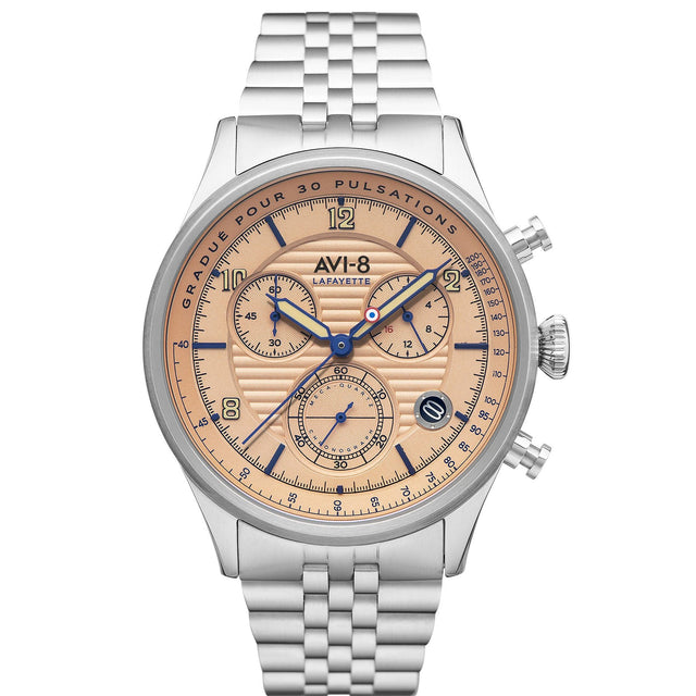 Chronograph Watch - AVI-8 Men's Salmon Flyboy Chronograph Watch AV-4076-44