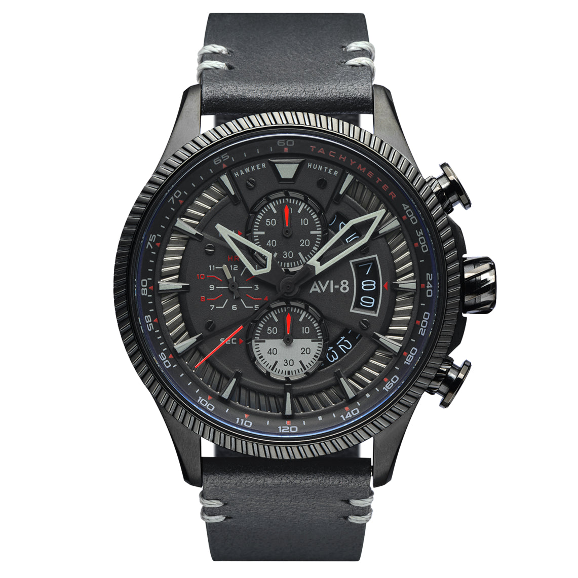 Chronograph Watch - AVI-8 Men's Stealth Black Hawker Hunter Avon Watch AV-4064-05
