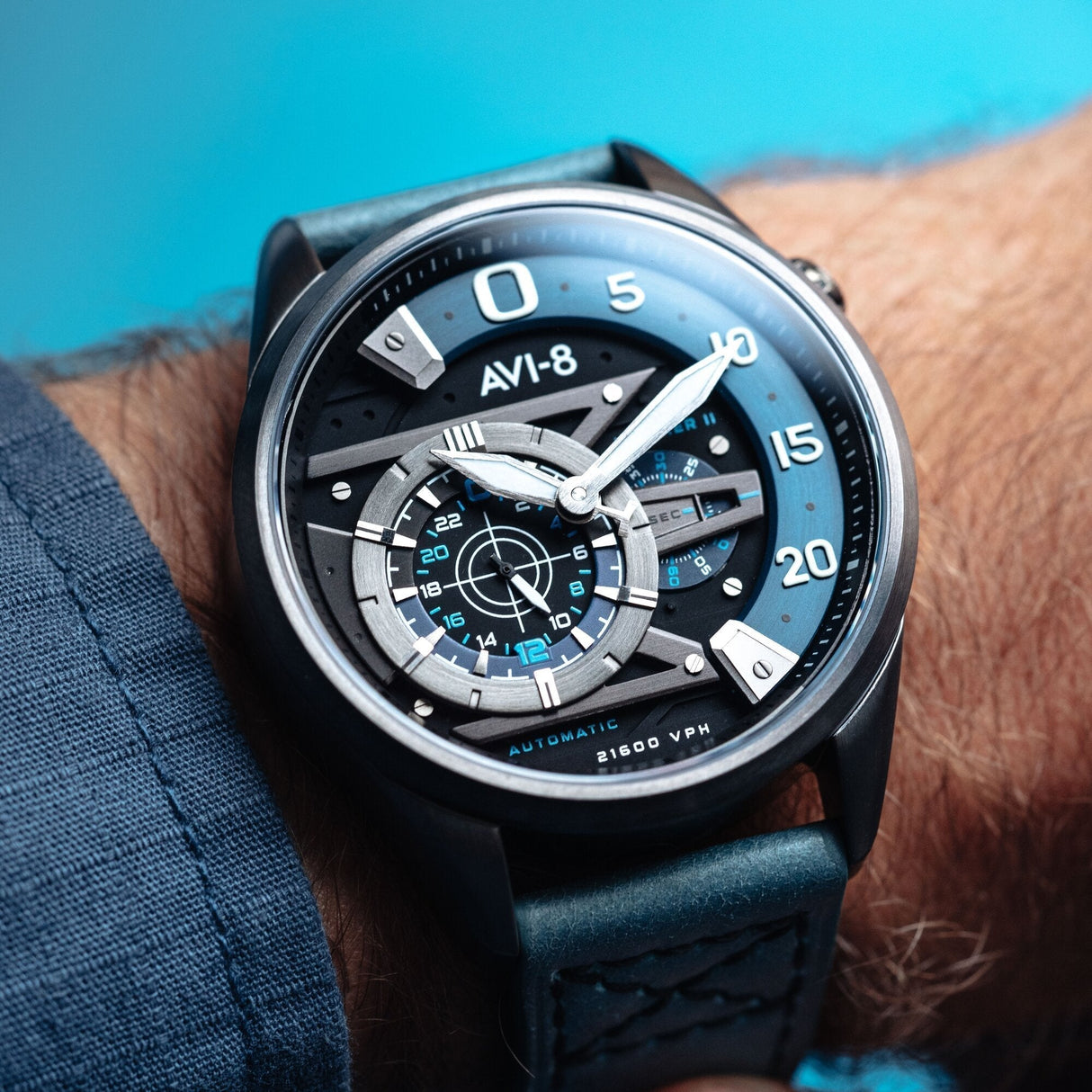 Chronograph Watch - AVI-8 Midnight Navy Hawker Harrier II Chronograph Watch AV-4070-02