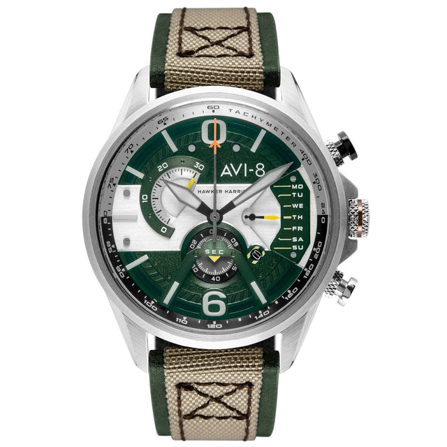 Chronograph Watch - AVI-8 Sand Military Green Hawker Harrier Chronograph Watch AV-4056-02