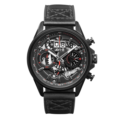 Chronograph Watch - AVI-8 Stealth Black Hawker Harrier II Chronograph Watch AV-4065-05