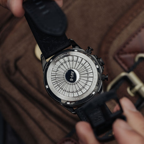 Chronograph Watch - AVI-8 Stealth Black Hawker Harrier II Chronograph Watch AV-4065-05