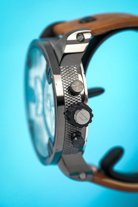 Diesel Men's Chronograph Watch Little Daddy White Brown - Designer Watch Store