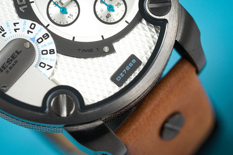 Diesel Men's Chronograph Watch Little Daddy White Brown - Designer Watch Store