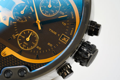 Diesel Men's Chronograph Watch Mr Daddy 2.0 Black DZ7429 - Designer Watch Store