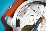 Diesel Men's Watch Mini Daddy Silver Brown - Designer Watch Store