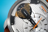 Diesel Men's Watch Mini Daddy Silver Brown - Designer Watch Store