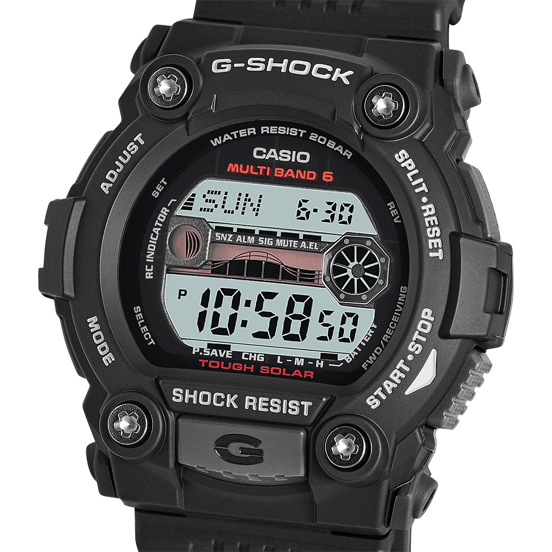 Digital Watch - Casio G-Shock Tide Graph Men's Black Watch GW-7900-1ER