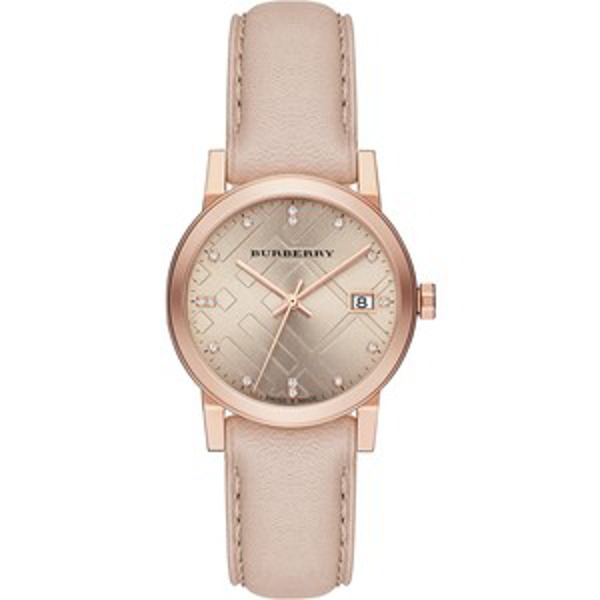 Burberry Ladies Watch The City Diamond 34MM Rose Gold