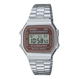 Casio A168WA-5AYDF Unisex Brown Silver Digital Watch