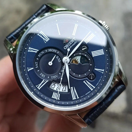 Mechanical Watch - Orient Sun And Moon Men's Blue Watch RA-AK0011D10B