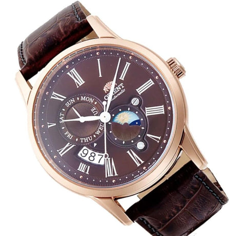 Mechanical Watch - Orient Sun And Moon Men's Brown Watch RA-AK0009T10B