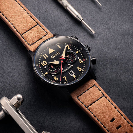 Pilot Watch - AVI-8 Carey Dual Time Debden Watch AV-4088-03