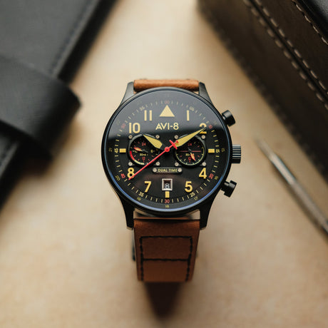 Pilot Watch - AVI-8 Carey Dual Time Debden Watch AV-4088-03