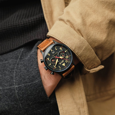 Pilot Watch - AVI-8 Carey Dual Time Debden Watch AV-4088-03