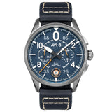Pilot Watch - AVI-8 Spitfire Lock Channel Blue Chrono Watch AV-4089-04